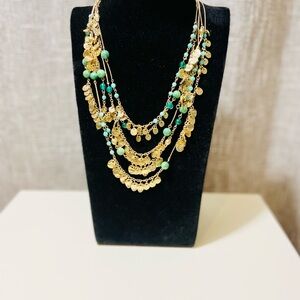 $125 Sequin Multistrand Beaded Necklace NWT